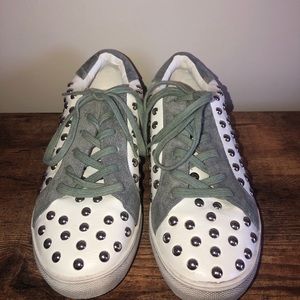 Army Green Stud Sneakers
